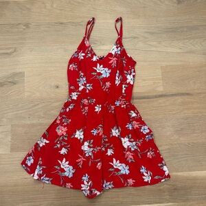 Red flower romper size 0